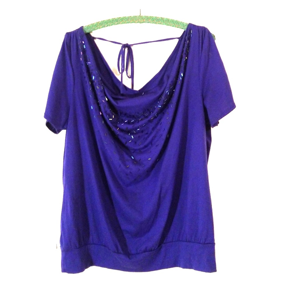 Lane Bryant size 14-16 purple blingy shirt